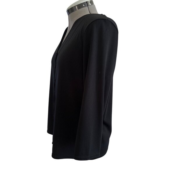 Vtg Kathy Lee Collection Womens Large Black Long Sleeve Button-Up Cardigan - Picture 2 of 7